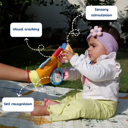 Fabric sensory glove for babies touch and feel play