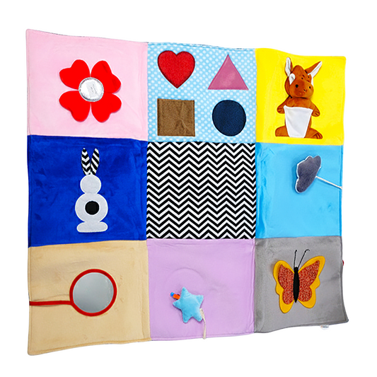 High contrast sensory play mat for baby visual tracking