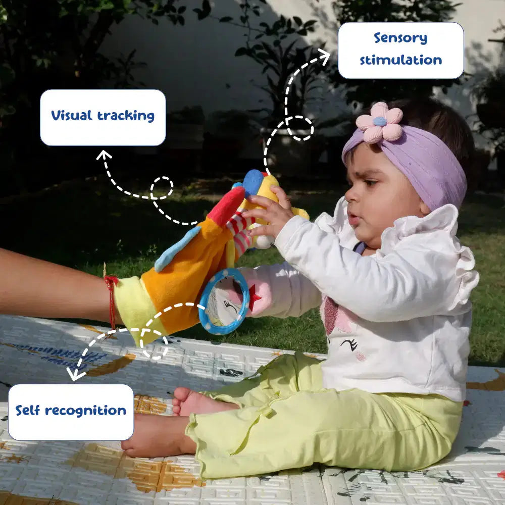 Fabric sensory glove for babies touch and feel play