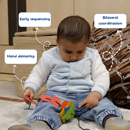 Felt lacing shapes toy for kids creative learning