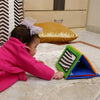 Soft foldable baby mirror with textures for play