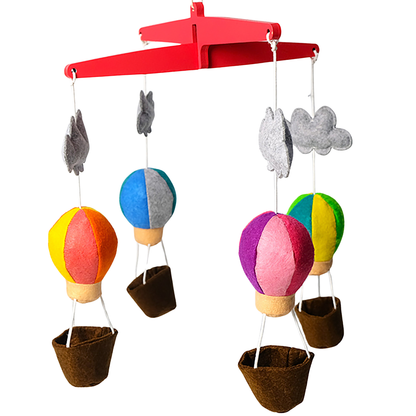 Hot air balloon mobile for baby crib decor