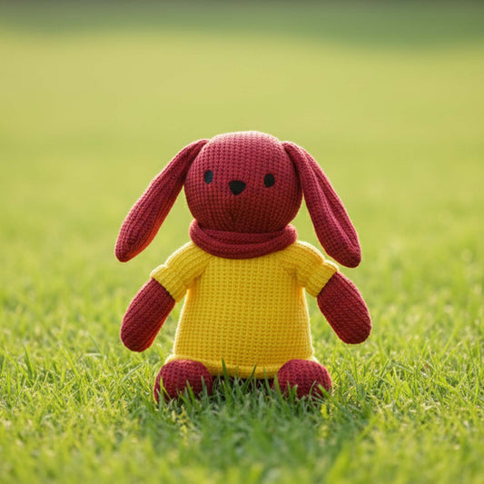 Hugsy soft toy hand knit plush toy for babies