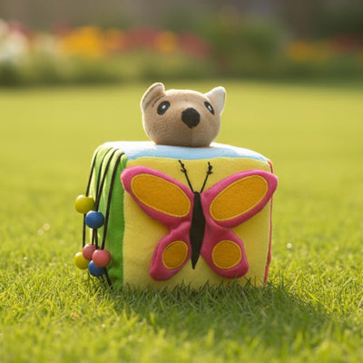 Jolly feel cube for babies sensory activity toy