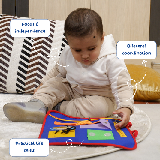 Montessori activity board for toddlers hands on learning