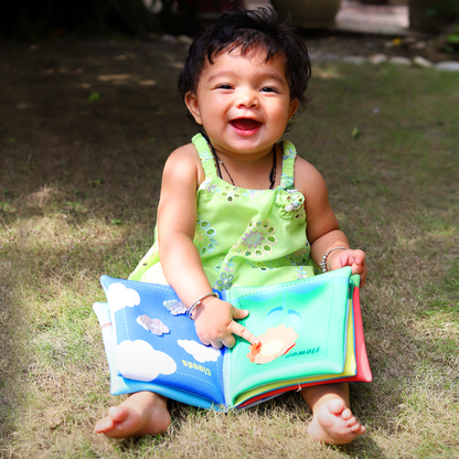 Montessori sensory cloth book for babies 6 to 12 months