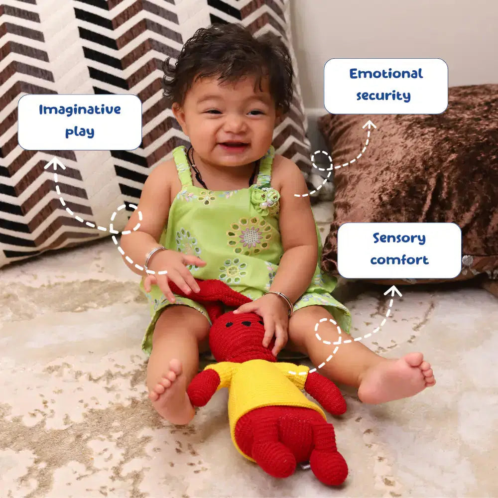 Montessori inspired soft toy for emotional development