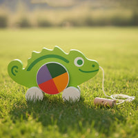 Rainbow Rolly wooden pull along toy for babies