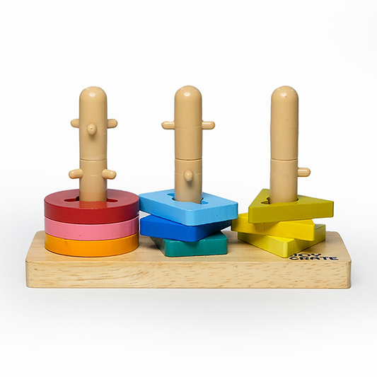 Shape sorter puzzle with creative pegs for toddlers