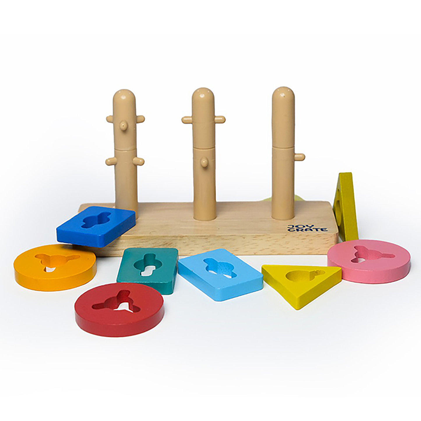 Learning toy for kids shape sorting and stacking