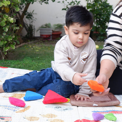 Soft shape puzzle toy for kids learning geometry