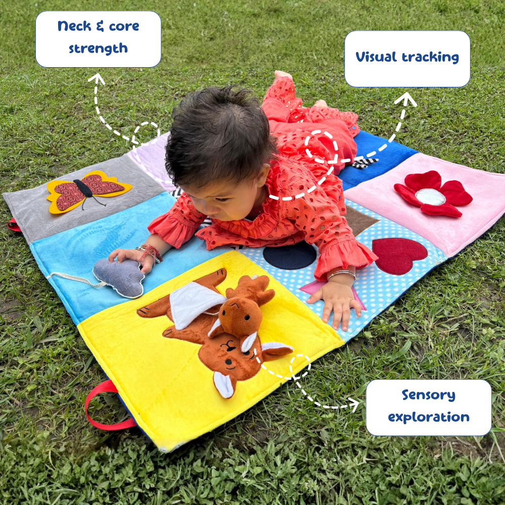 Baby floor mat for early development and play