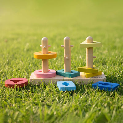 Twist and stack puzzle wooden learning toy for kids