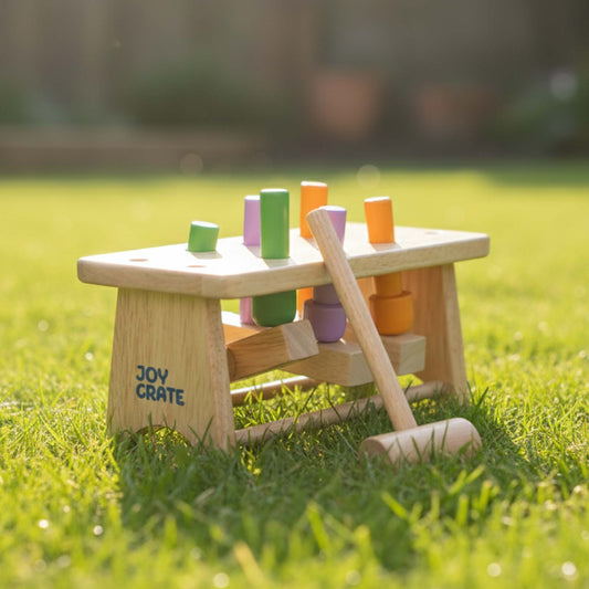 Whack n wiggle bench toy for toddlers hammer play