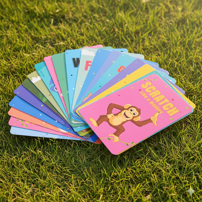 Wild Moves action cards for kids animal movement game