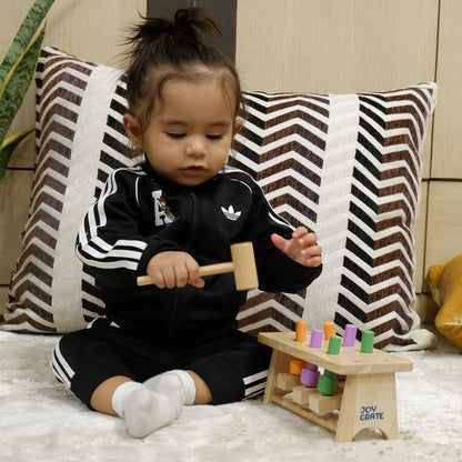 Wooden activity toy for toddlers interactive play