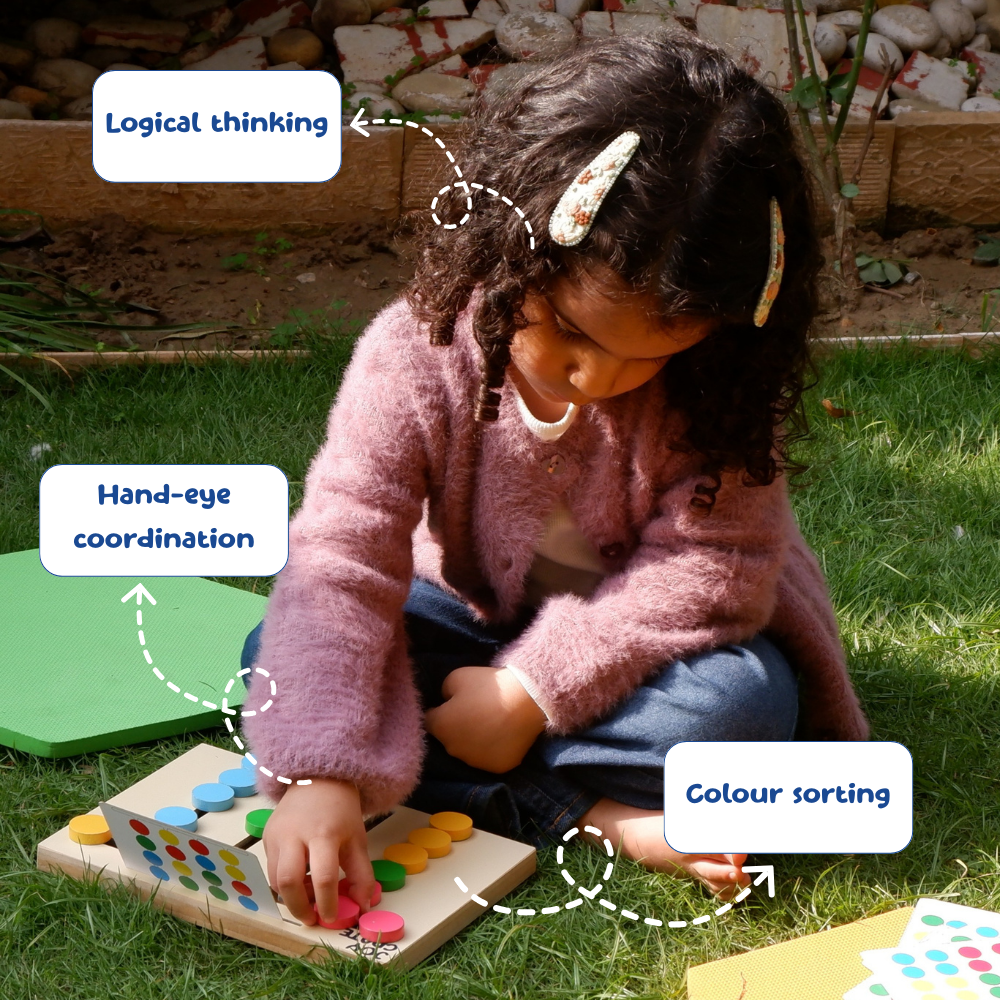 Wooden puzzle toy for toddlers color recognition