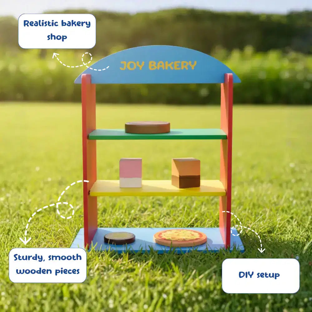 Wooden stand kitchen set for kids bakery toy