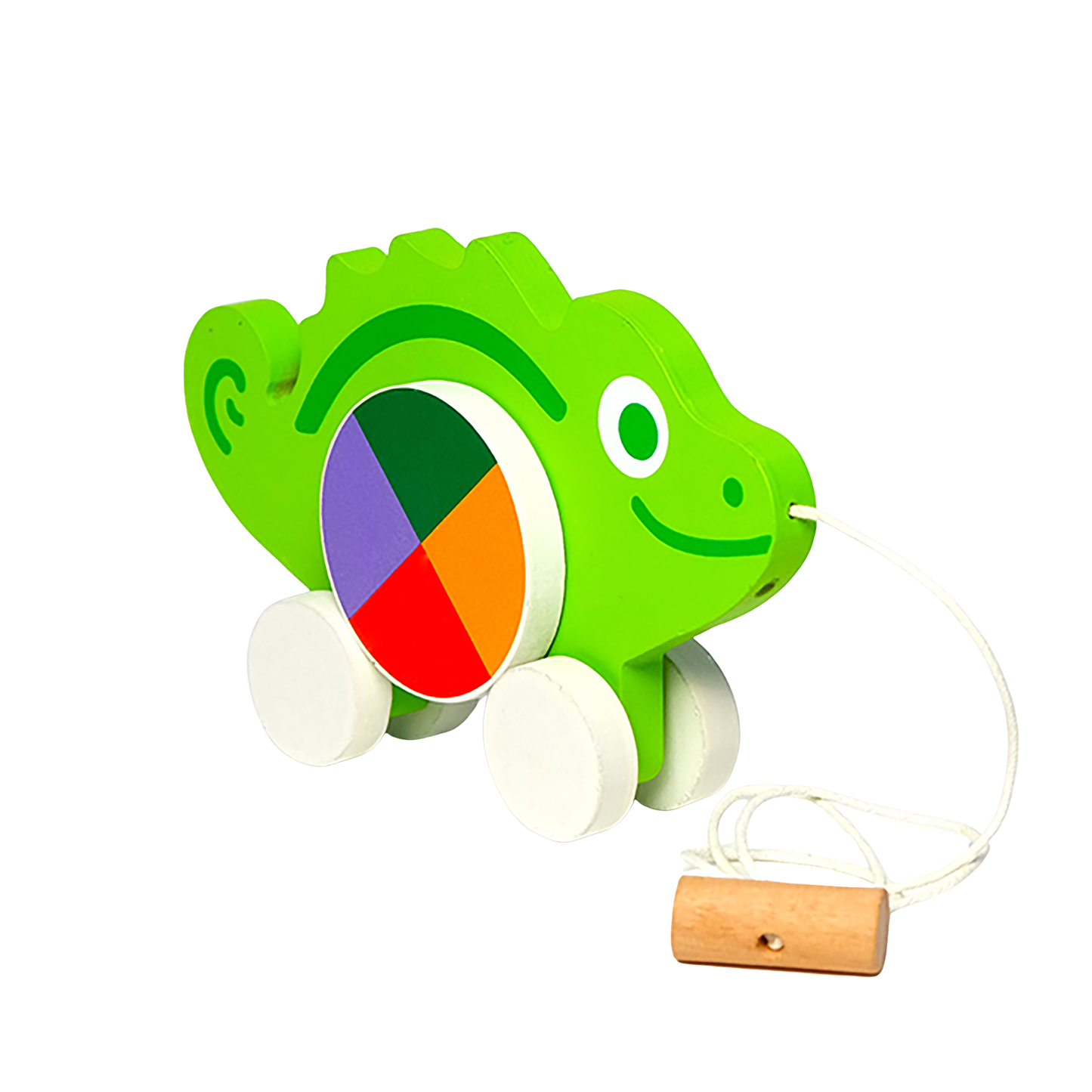 Wooden pull string toy for babies colorful play