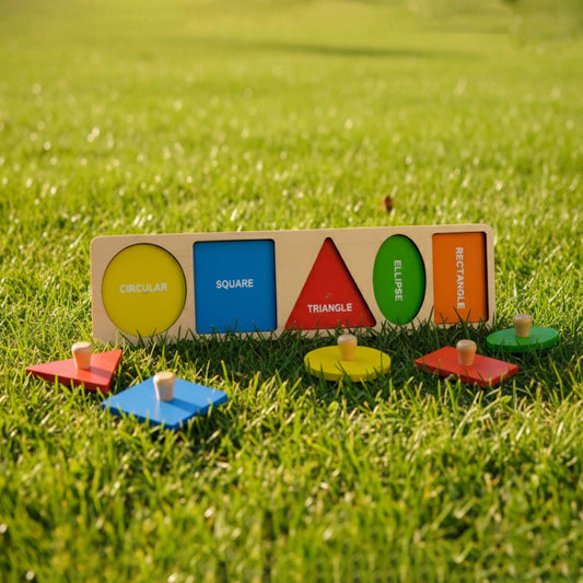 Fit-a-Shape wooden puzzle for kids shape sorting toy