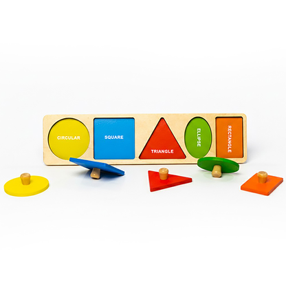 Wooden shape sorter puzzle for early learning kids