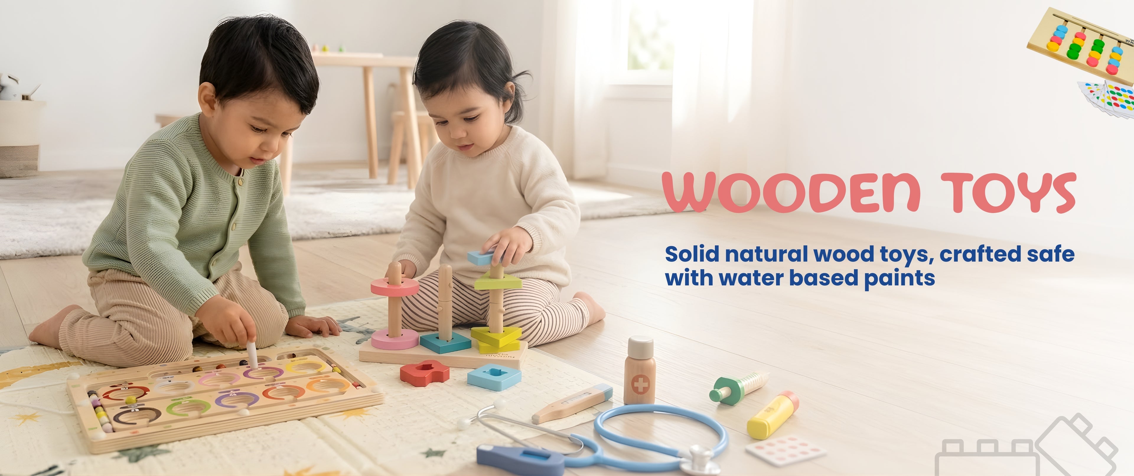Wooden toys for kids for safe and natural play