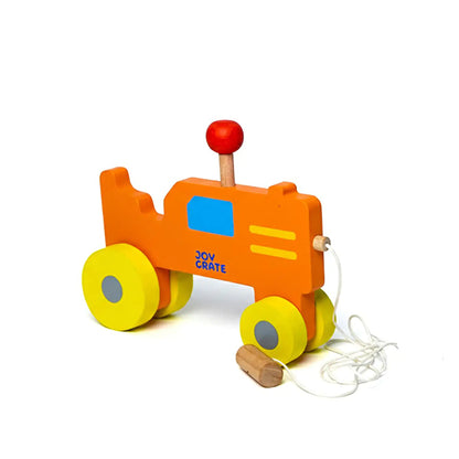 Wooden tractor toy for toddlers learning play